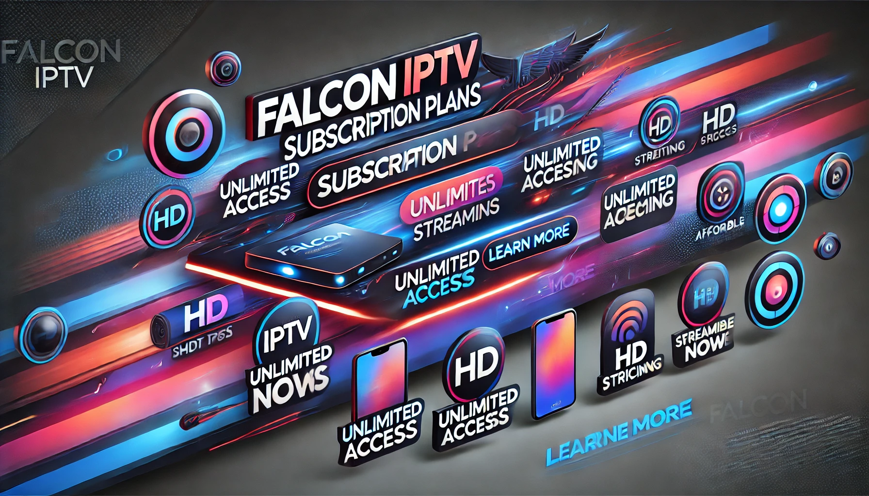 بانر حديث لـ Falcon IPTV يبرز عروض الاشتراك