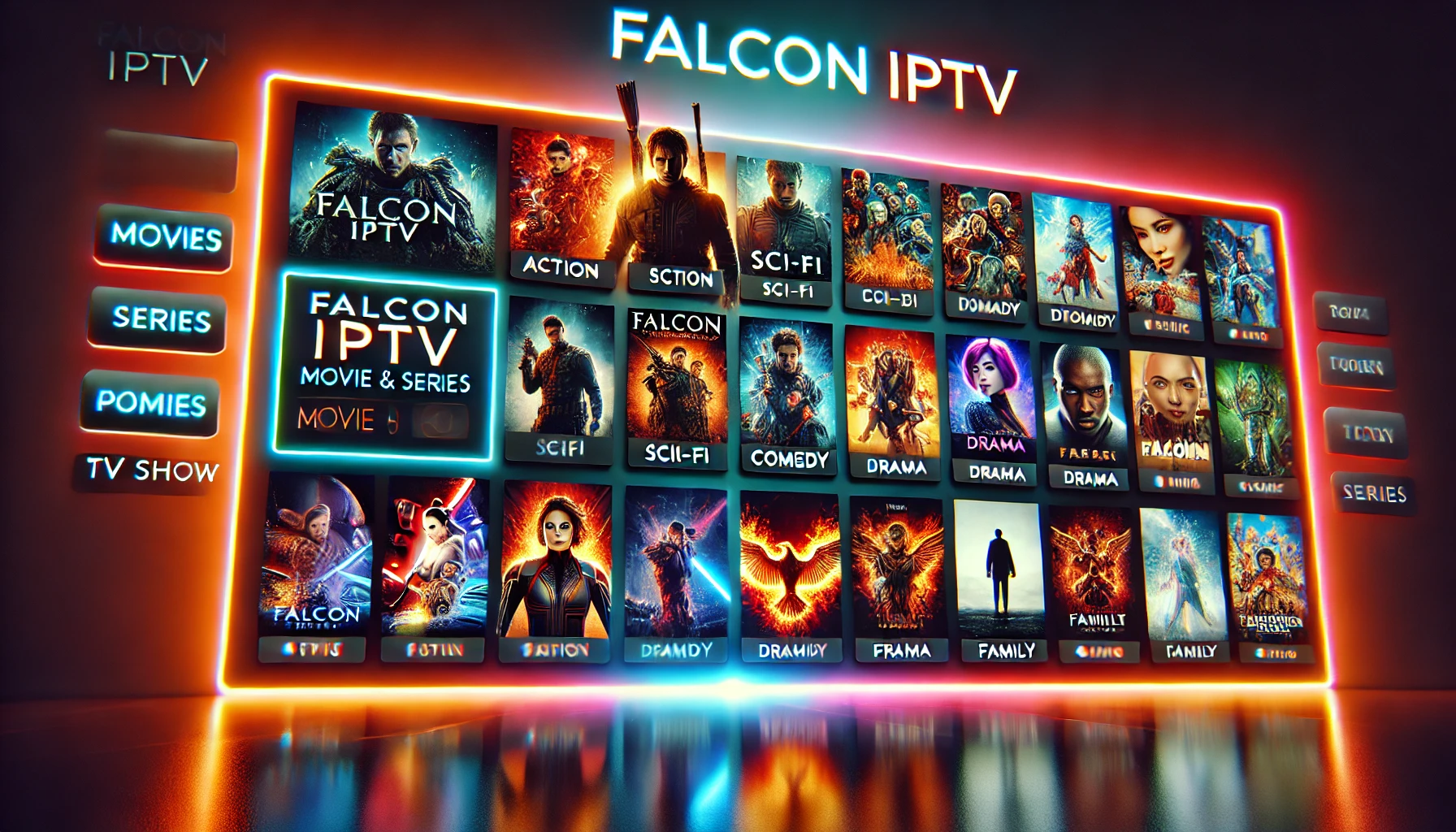 عرض مكتبة أفلام ومسلسلات Falcon IPTV