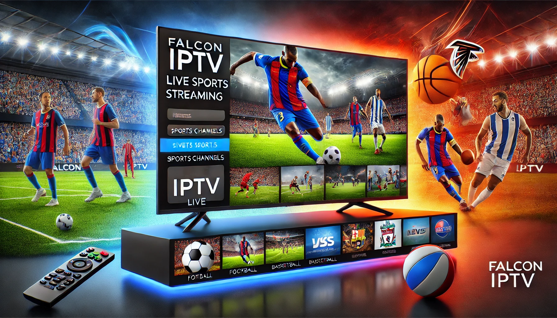 عرض ديناميكي لبث رياضي مباشر عبر Falcon IPTV في السعودية