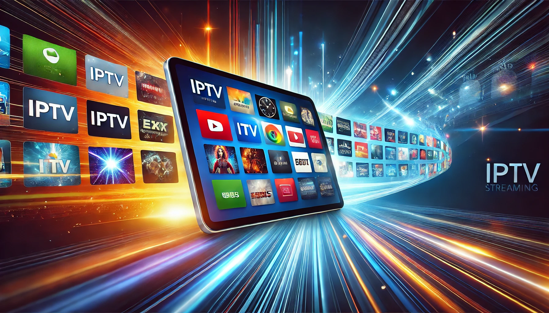 IPTV streaming live TV channels on a tablet