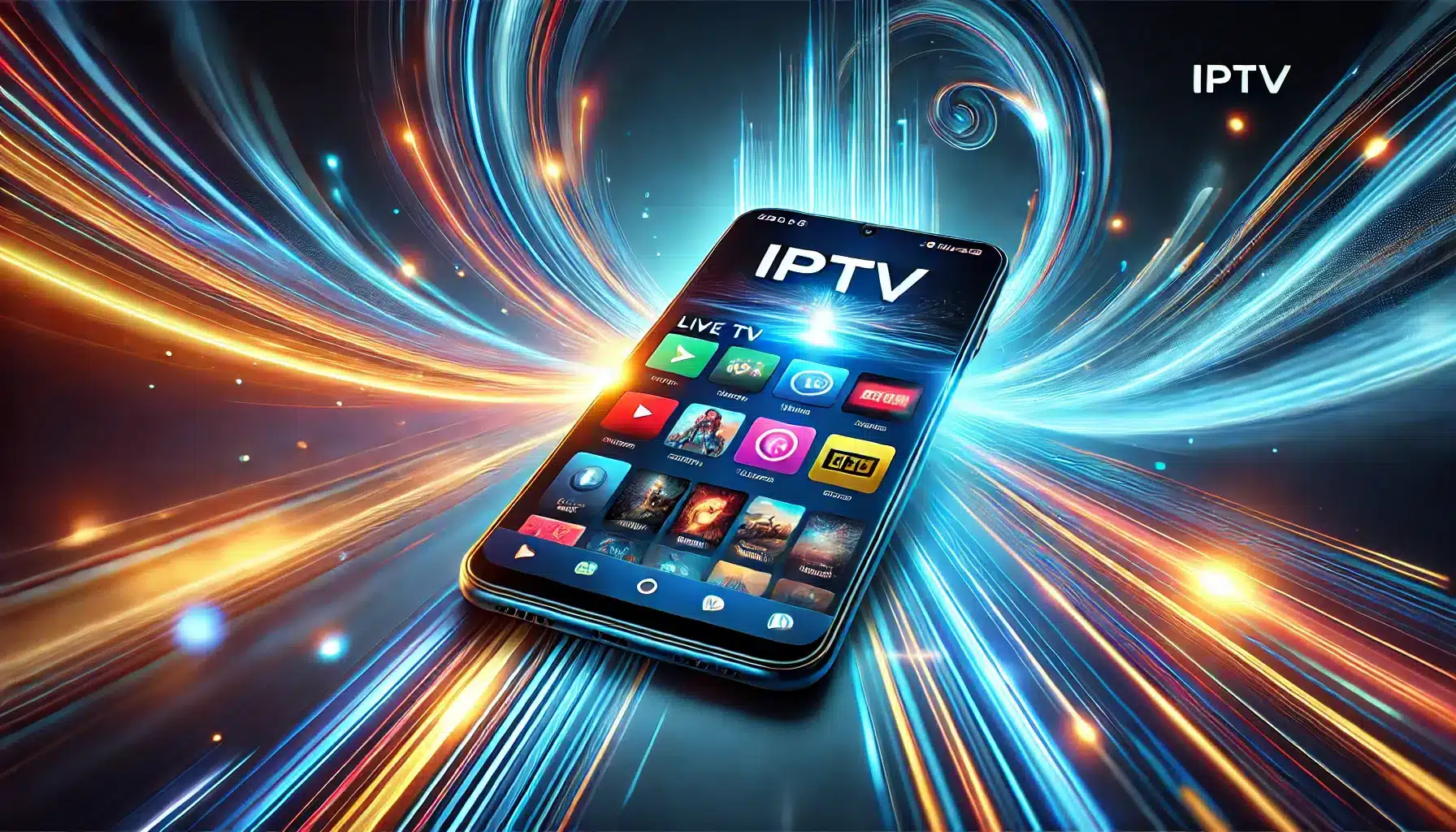 Smartphone displaying smooth, uninterrupted IPTV streaming interface